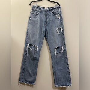 Agolde‎ 90’s Jeans - Straight Leg High Rise Distressed Jeans - 29